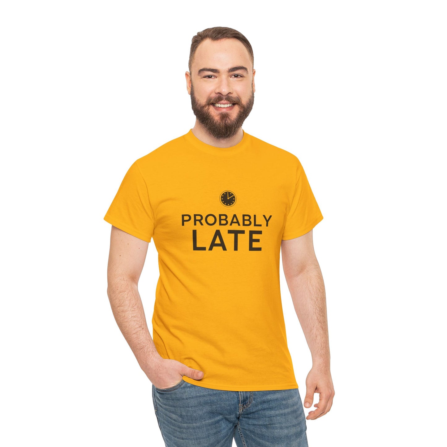 Probably Late T-Shirt — Funny Minimalist Clock Graphic Tee