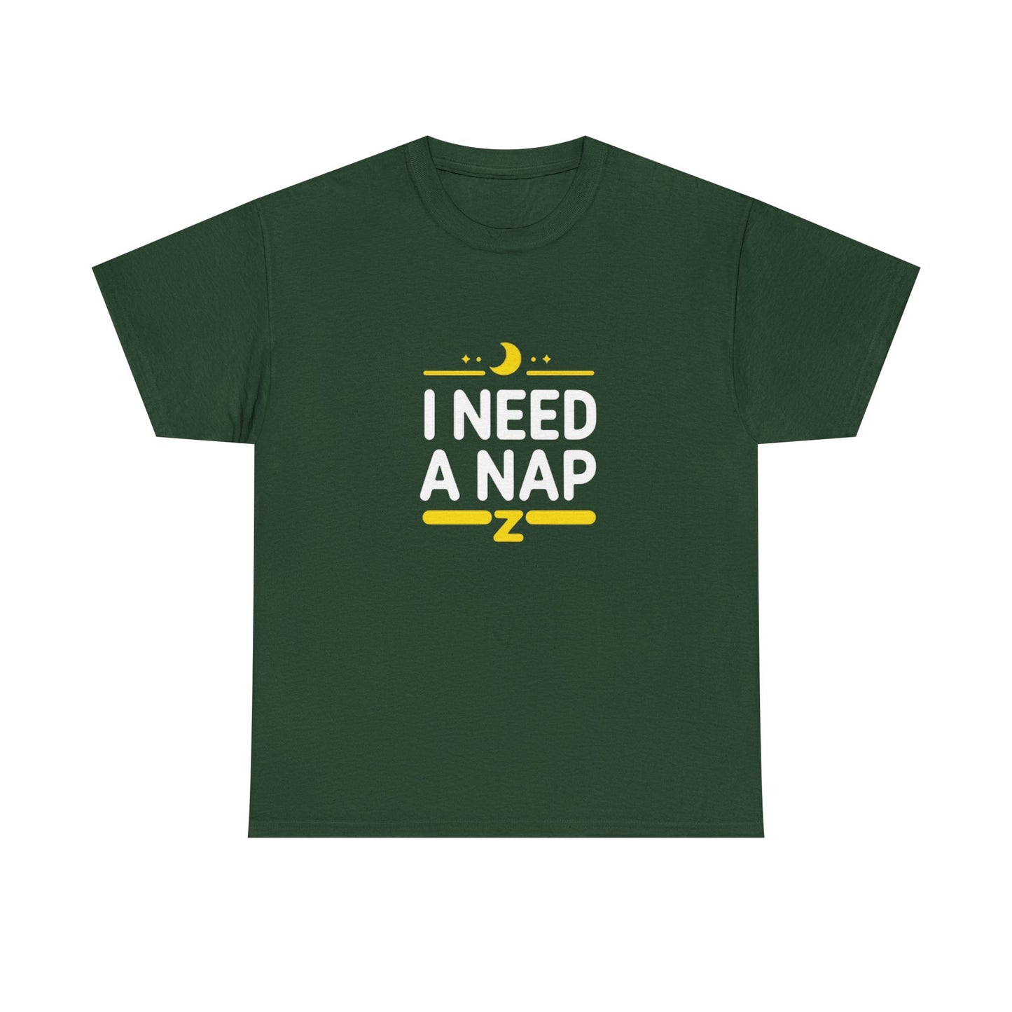 I Need a Nap T‑Shirt — Funny Sleepy Tee with Moon & Zzz Graphic