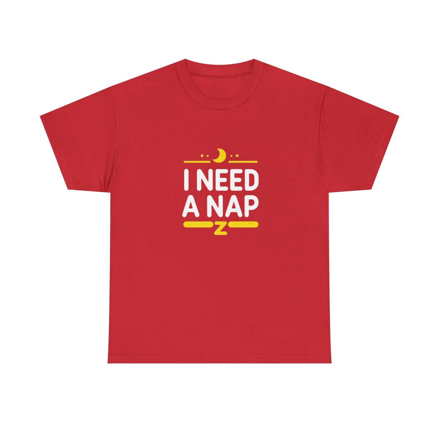 I Need a Nap T‑Shirt — Funny Sleepy Tee with Moon & Zzz Graphic