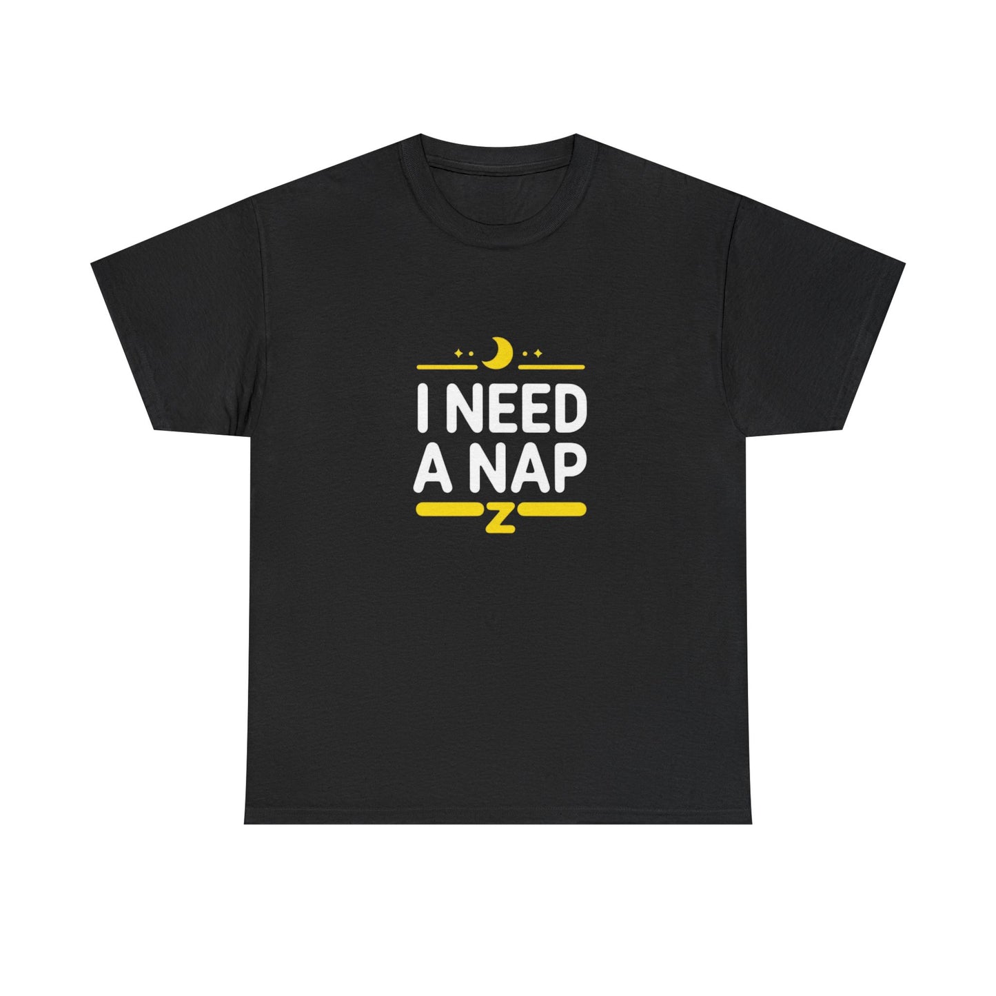 I Need a Nap T‑Shirt — Funny Sleepy Tee with Moon & Zzz Graphic