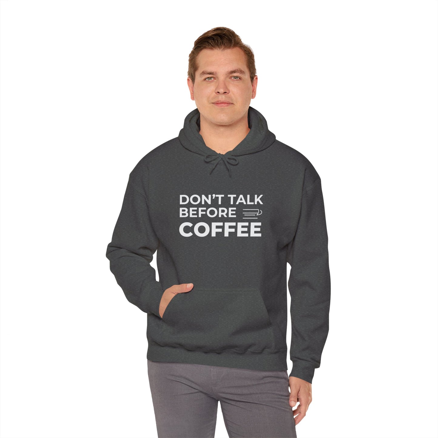 Don't Talk Before Coffee Hoodie - Funny Coffee Lover Pullover