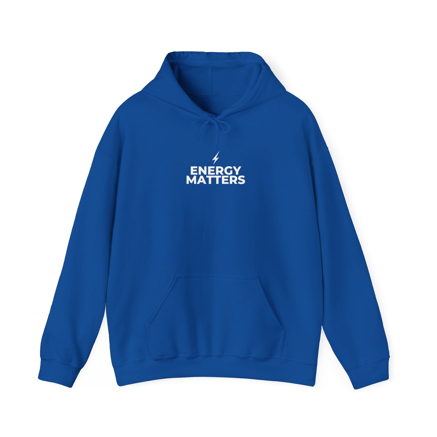 Energy Matters Hoodie — Minimal Lightning Logo Pullover