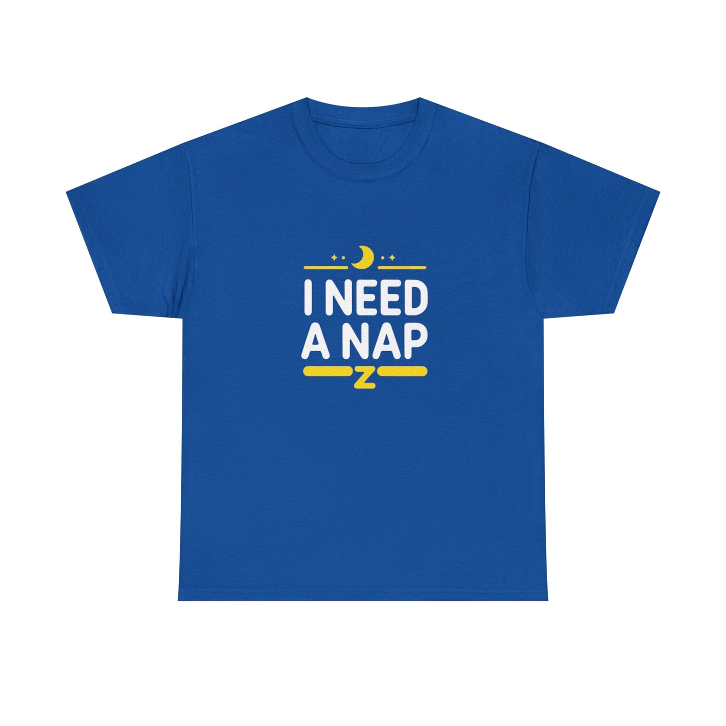 I Need a Nap T‑Shirt — Funny Sleepy Tee with Moon & Zzz Graphic
