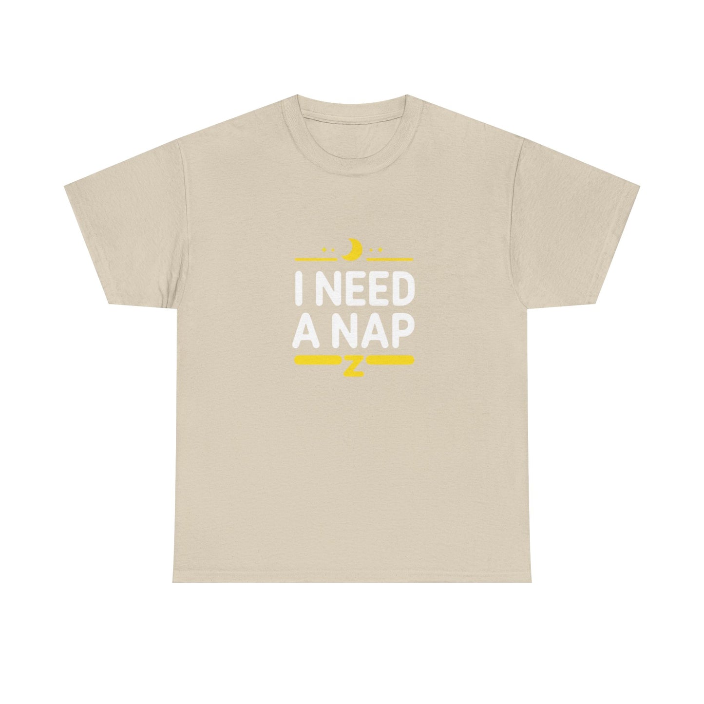 I Need a Nap T‑Shirt — Funny Sleepy Tee with Moon & Zzz Graphic