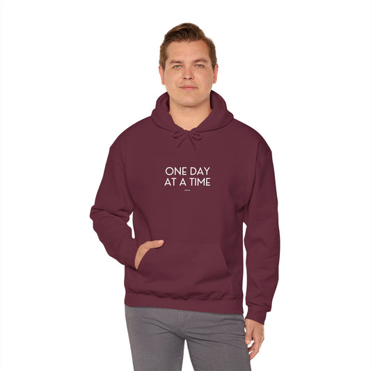 One Day at a Time Hoodie — Minimal Motivational Pullover