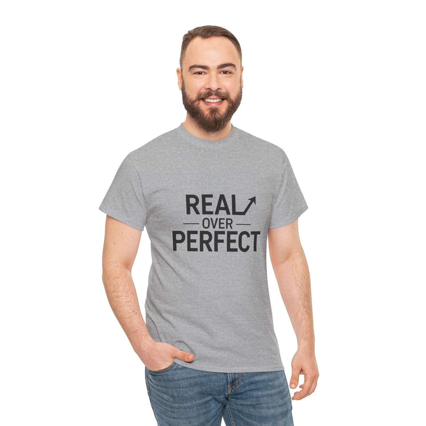 Real Over Perfect T-Shirt — Inspirational Christian Faith Tee