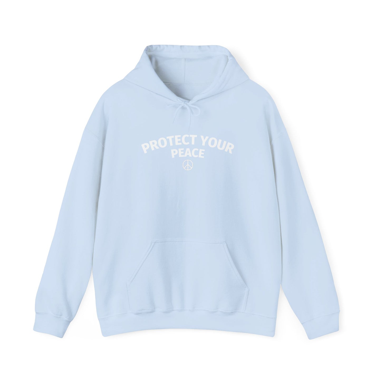 Protect Your Peace Hoodie — Minimal Peace Sign Graphic Sweatshirt