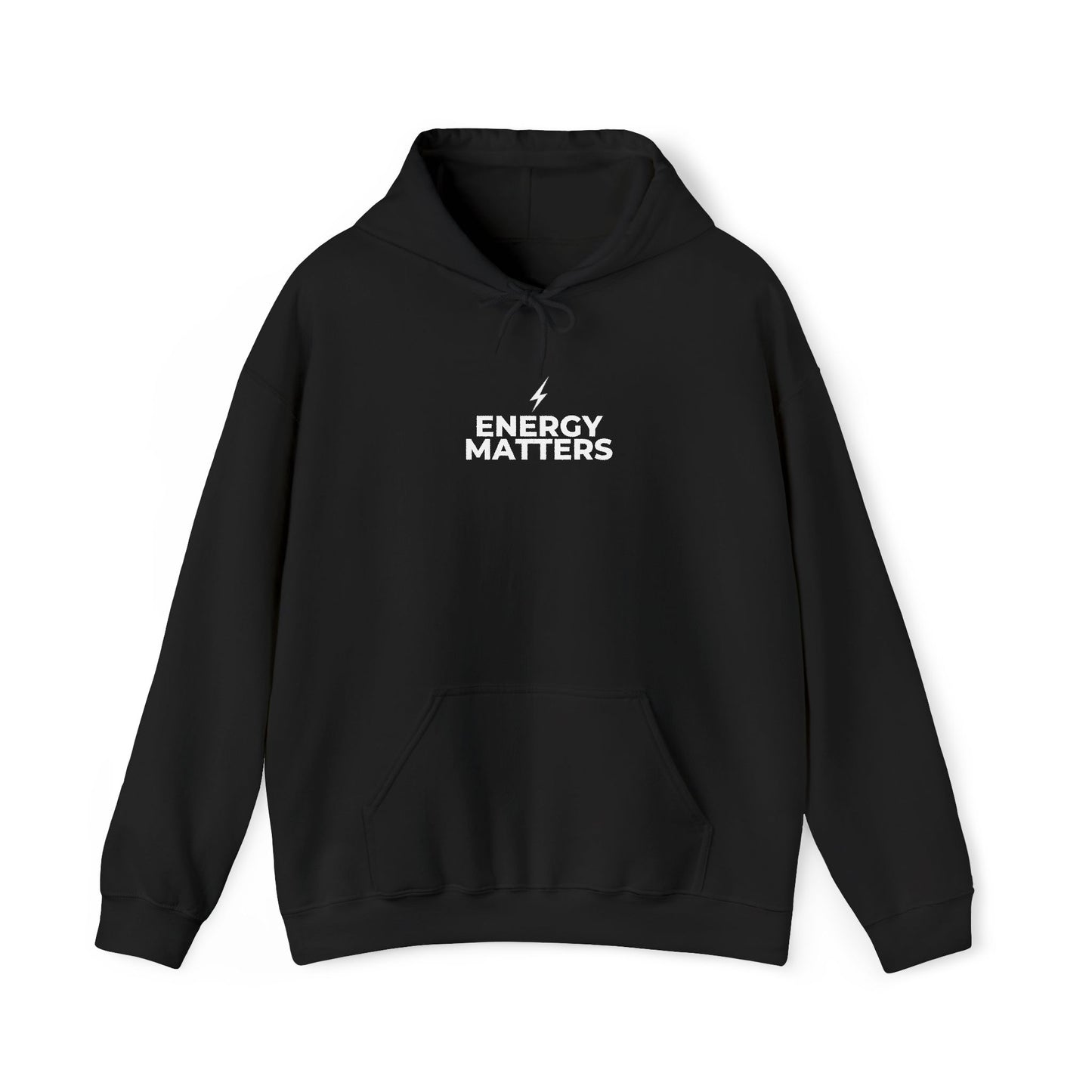 Energy Matters Hoodie — Minimal Lightning Logo Pullover
