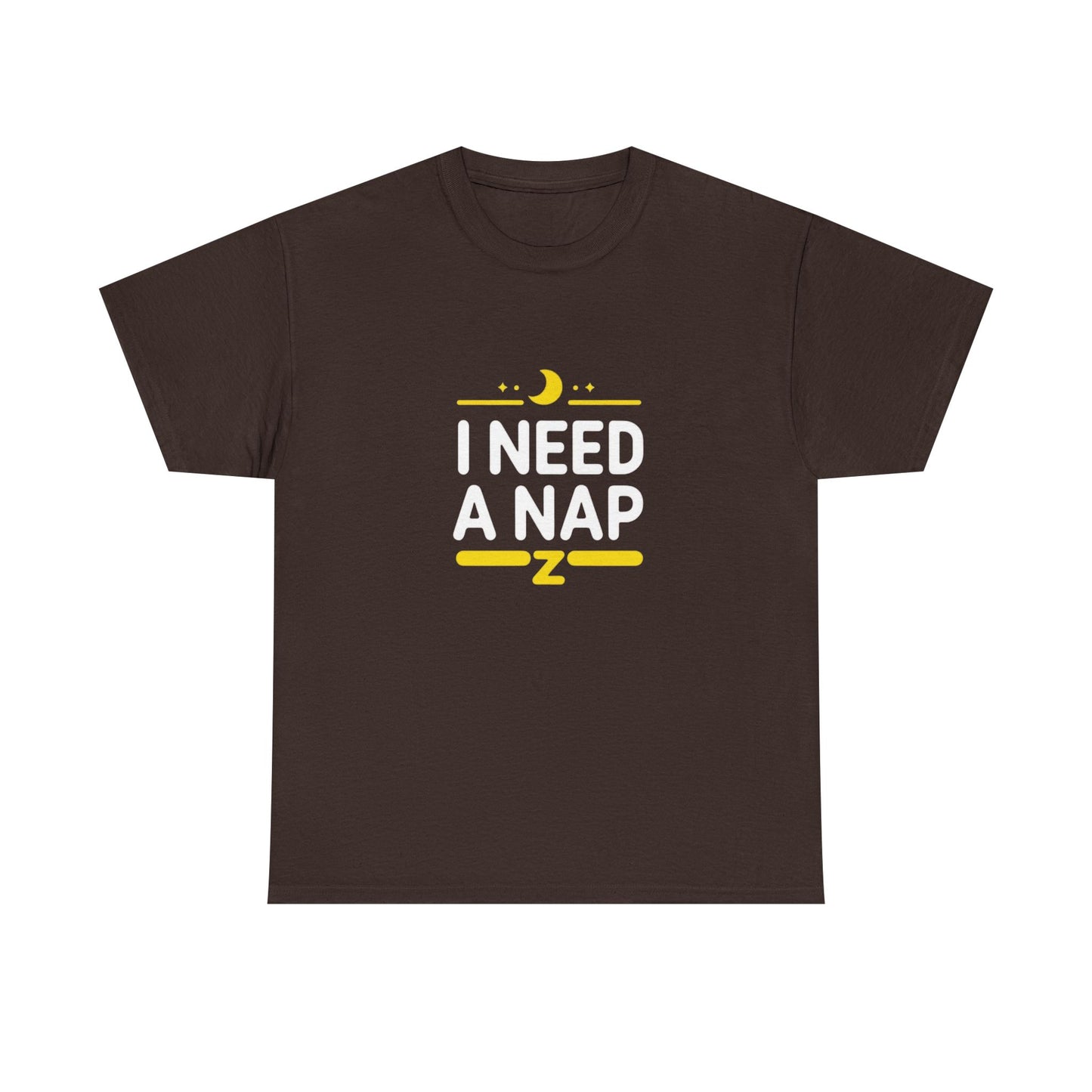 I Need a Nap T‑Shirt — Funny Sleepy Tee with Moon & Zzz Graphic